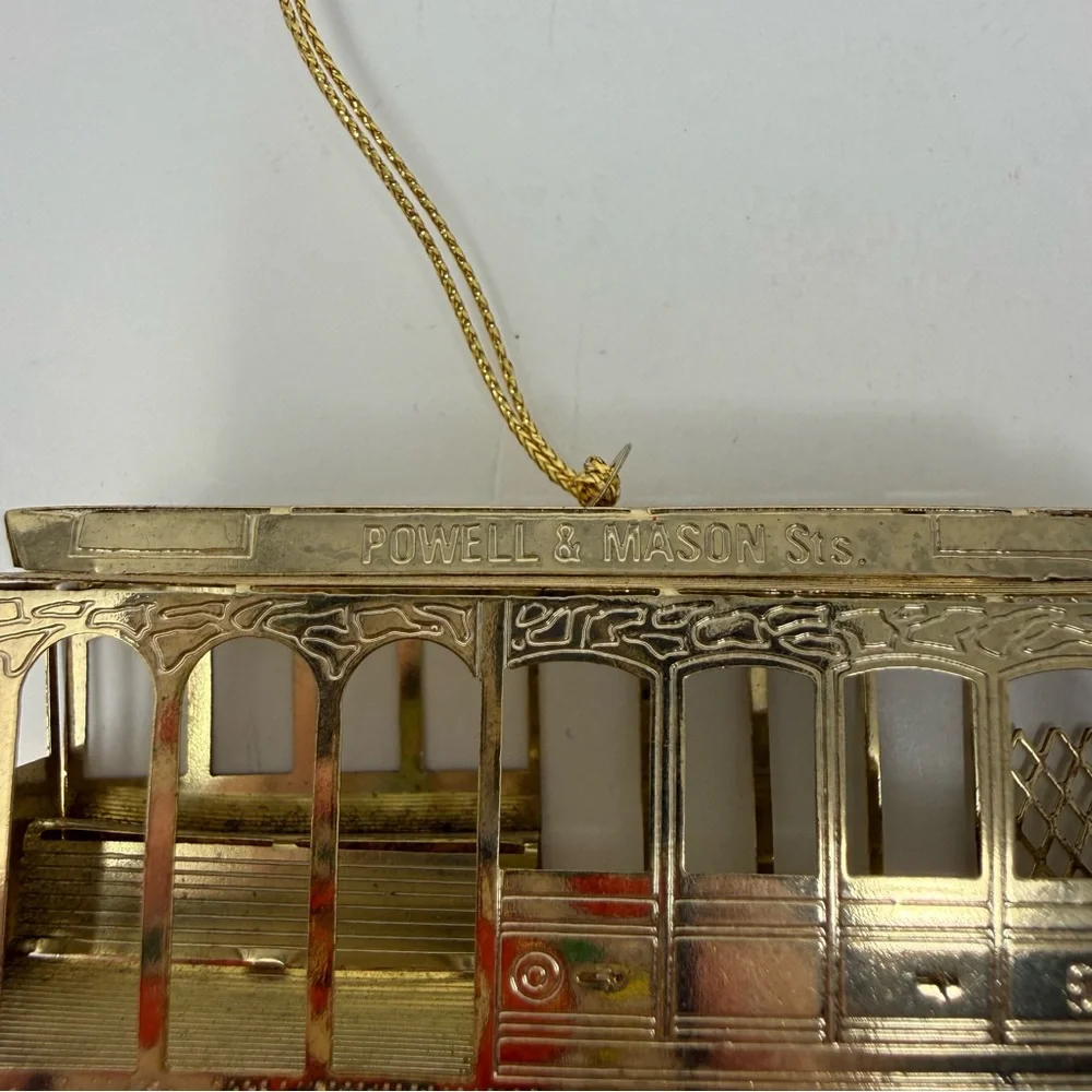 Russ Vintage Powell & Mason Brass San Francisco Cable Car Christmas Ornament